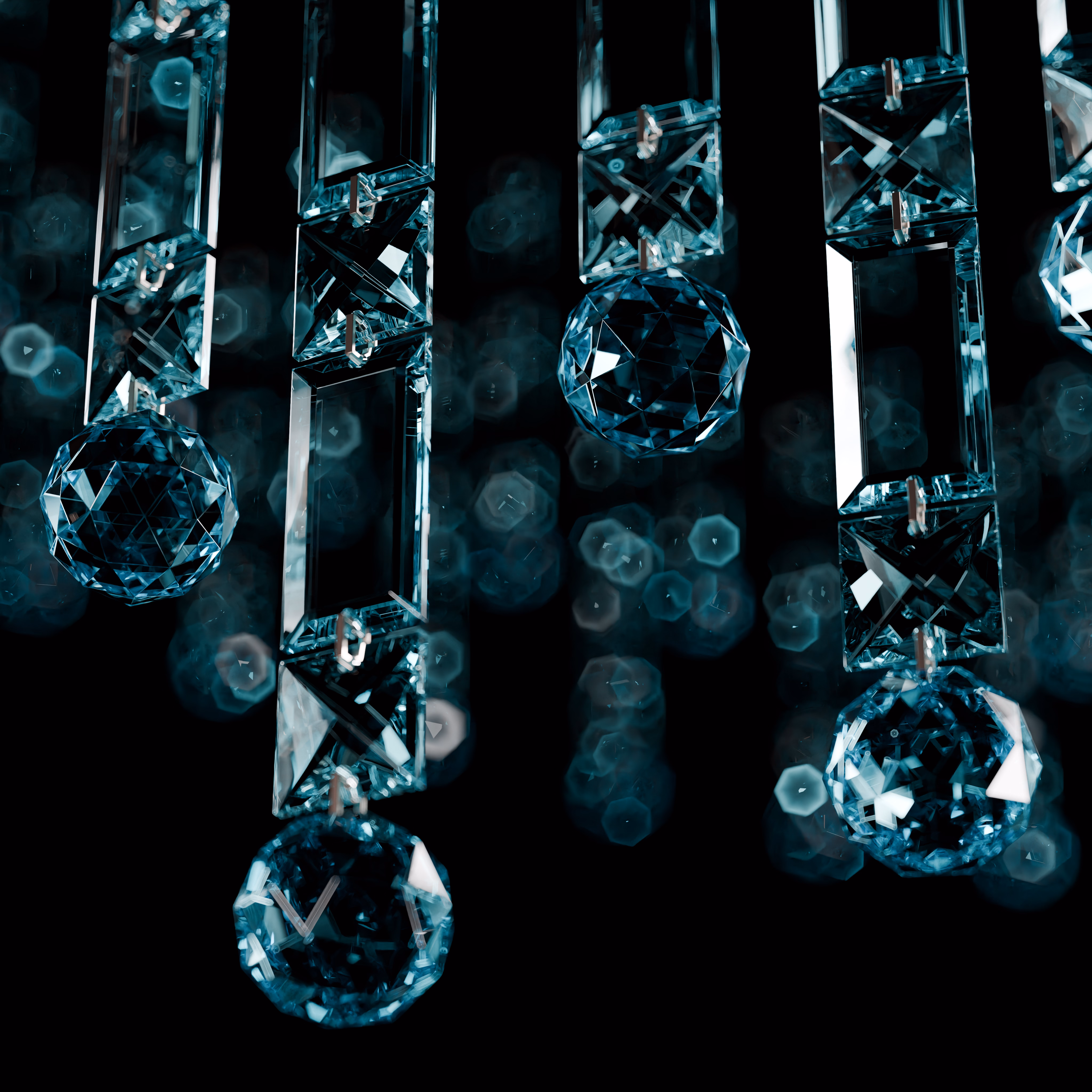 Detailed close up of a chandelier ornament